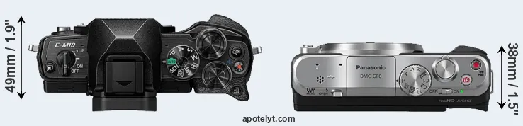 Compare E-M10 IV versus GF6 top