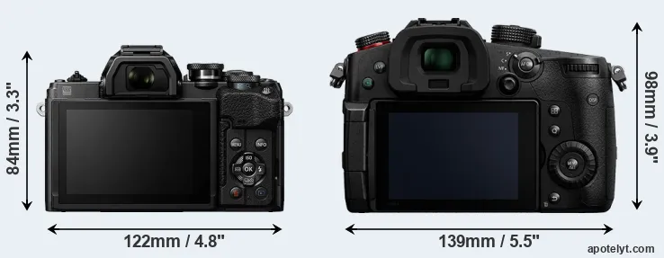 Comparison E-M10 IV or GH5 II rear