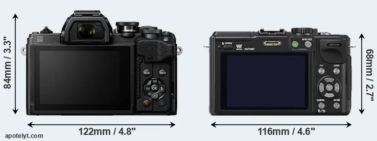 Comparison E-M10 IV or GX1 rear