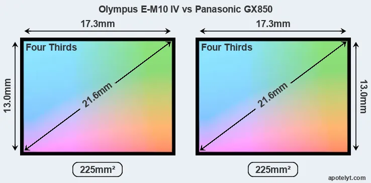 Olympus E-M10 IV and Panasonic GX850 sensor measures