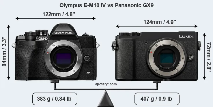 Size Olympus E-M10 IV vs Panasonic GX9