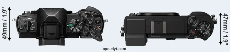Compare E-M10 IV versus GX9 top