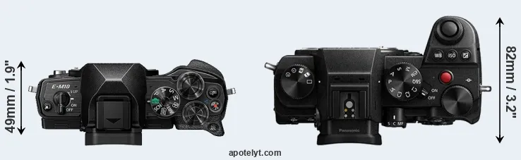Compare E-M10 IV versus S5 top