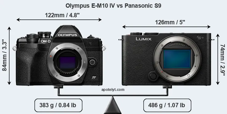Size Olympus E-M10 IV vs Panasonic S9