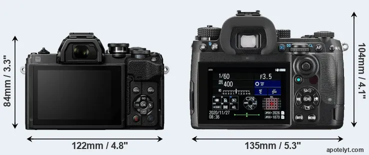 Comparison E-M10 IV or K-3 III rear