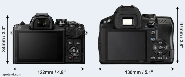 Comparison E-M10 IV or K-30 rear