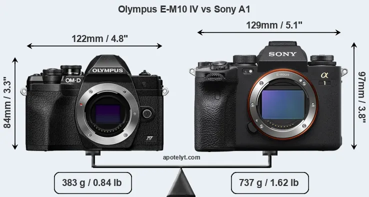 Size Olympus E-M10 IV vs Sony A1