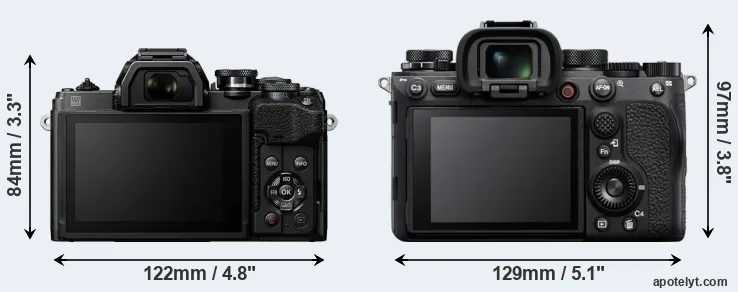 Comparison E-M10 IV or A1 rear
