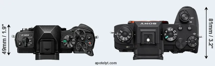 Compare E-M10 IV versus A1 top