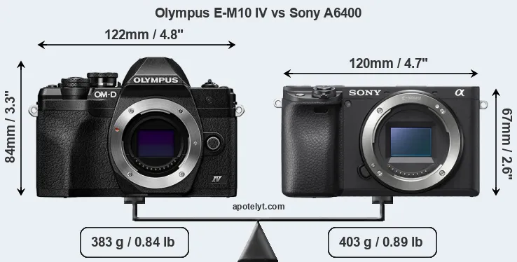 Size Olympus E-M10 IV vs Sony A6400