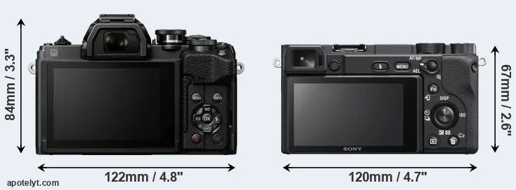 Comparison E-M10 IV or A6400 rear