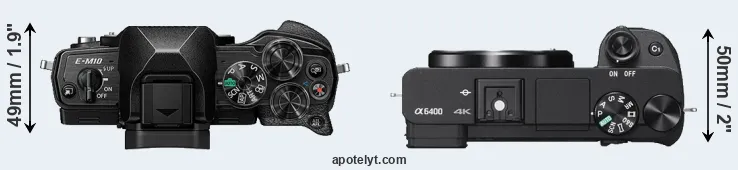 Compare E-M10 IV versus A6400 top