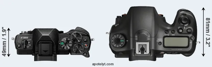 Compare E-M10 IV versus A68 top