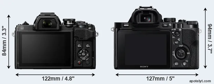 Comparison E-M10 IV or A7 rear