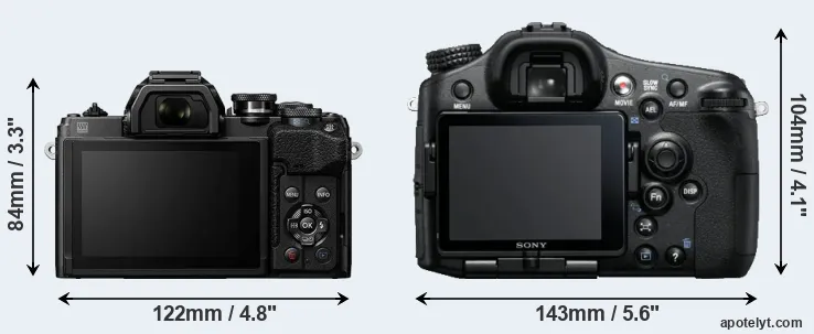 Comparison E-M10 IV or A77 rear
