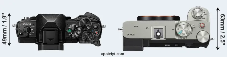 Compare E-M10 IV versus A7C II top