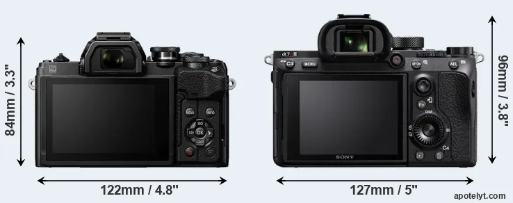 Comparison E-M10 IV or A7R III rear