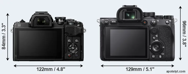 Comparison E-M10 IV or A7R IVA rear