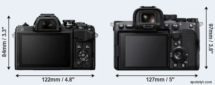 Comparison E-M10 IV or A7S III rear