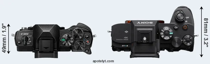 Compare E-M10 IV versus A7S III top