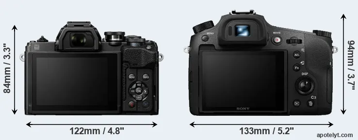 Comparison E-M10 IV or RX10 III rear