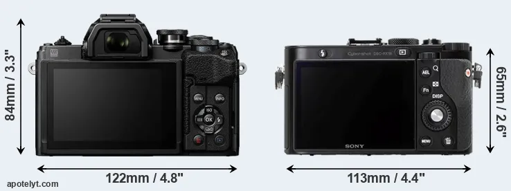 Comparison E-M10 IV or RX1R rear