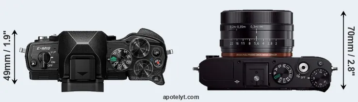 Compare E-M10 IV versus RX1R top