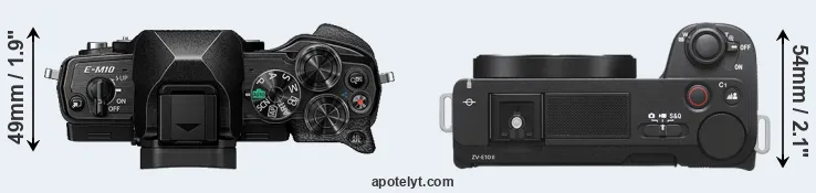 Compare E-M10 IV versus ZV-E10 II top