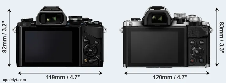 Comparison E-M10 or E-M10 II rear