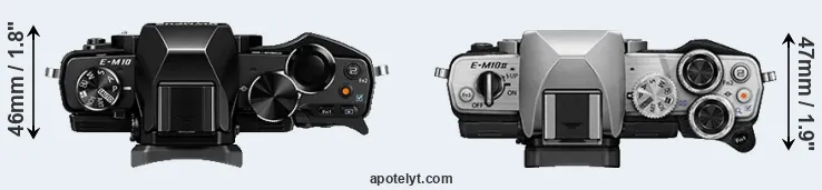 Compare E-M10 versus E-M10 II top