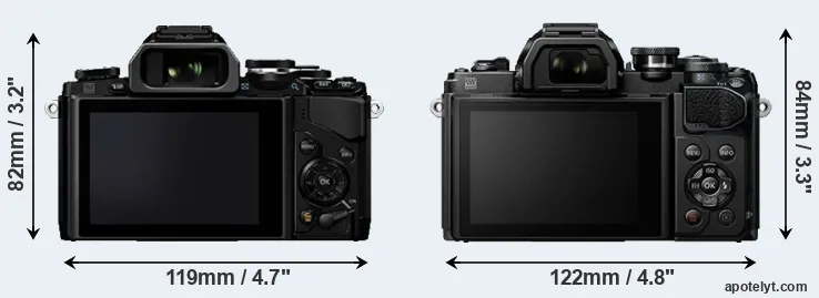 Comparison E-M10 or E-M10 III rear