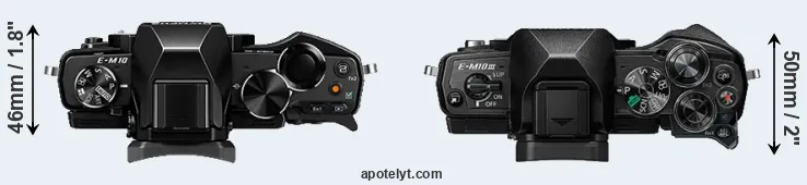 Compare E-M10 versus E-M10 III top