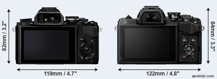 Comparison E-M10 or E-M10 IV rear