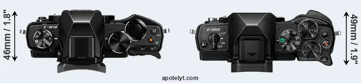Compare E-M10 versus E-M10 IV top