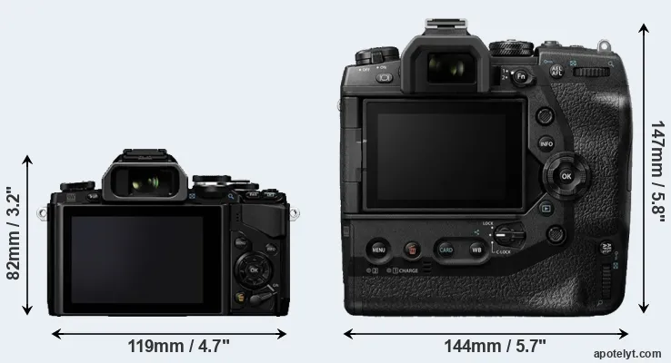 Comparison E-M10 or E-M1X rear