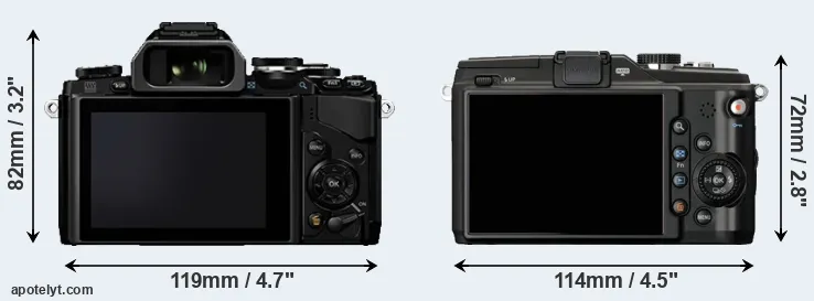 Comparison E-M10 or E-PL2 rear