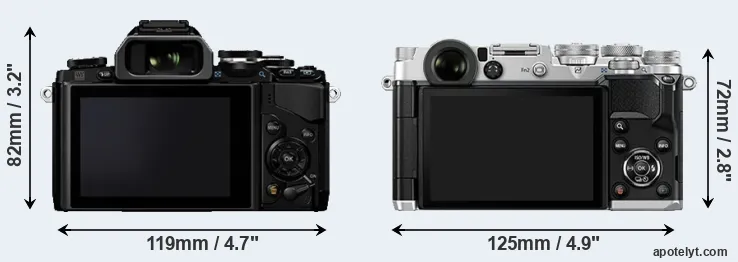 Comparison E-M10 or PEN-F rear