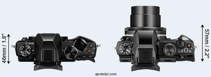 Compare E-M10 versus Stylus 1 top