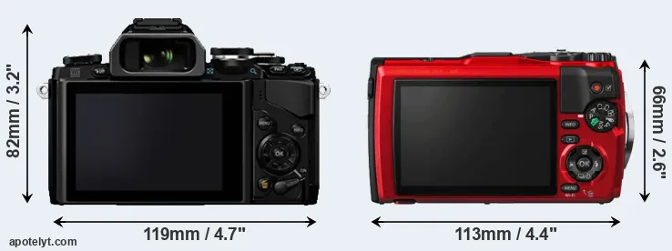 Comparison E-M10 or TG-5 rear