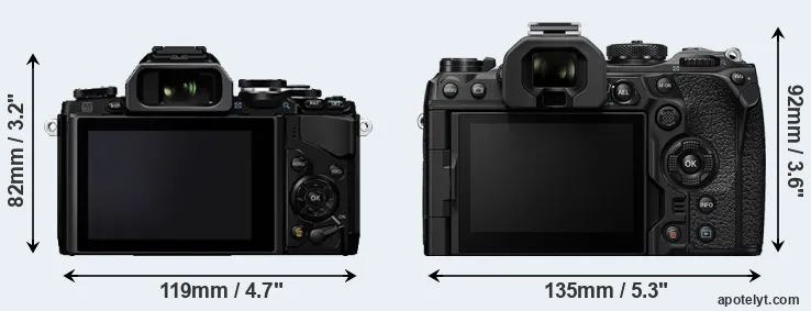 Comparison E-M10 or OM-1 rear
