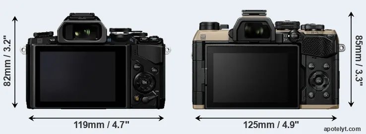 Comparison E-M10 or OM-5 II rear