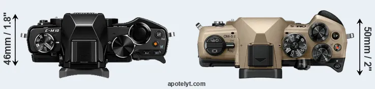 Compare E-M10 versus OM-5 II top