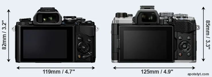 Comparison E-M10 or OM-5 rear
