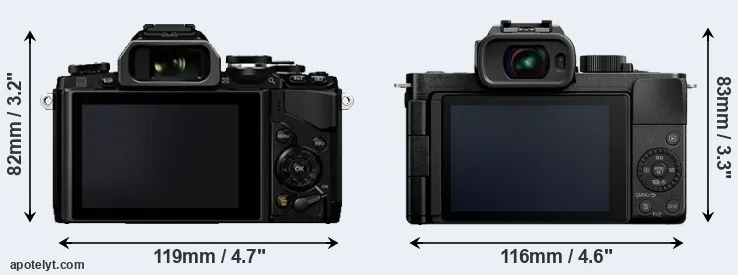 Comparison E-M10 or G100 rear