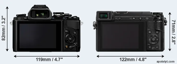 Comparison E-M10 or GX85 rear