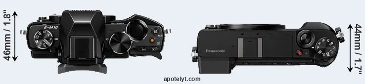 Compare E-M10 versus GX85 top
