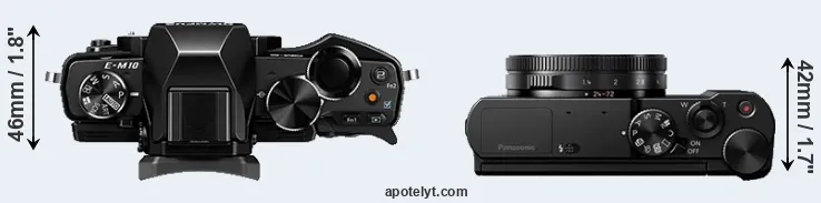 Compare E-M10 versus LX15 top