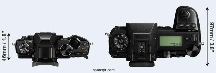 Compare E-M10 versus S1R top