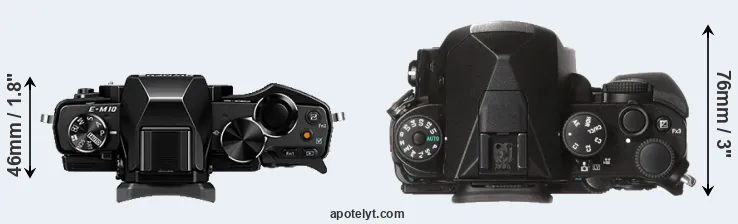 Compare E-M10 versus KP top