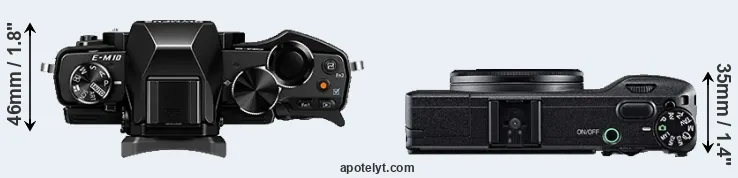 Compare E-M10 versus GR top